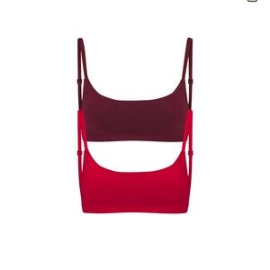 Skims Cotton Jersey Scoop Bralette Two Pack